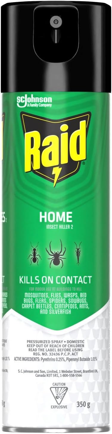 Raid Home Insect Bug Killer and Mosquito Repellent, Kills Listed Bugs on Contact, For Indoor and Outdoor Use, 350g